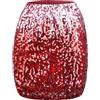 Kefiyis Gonna con paillettes glitterate da donna in vita elasticizzata, gonna con paillettes con fodera per festival, carnevale e feste, rosa / rosso, L