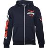 ROCK-IT Apparel® Giacca con Cappuccio da Uomo Hoodie Racer 07 Giacca di Felpa Felpa con Cappuccio Pesante Hoody Pullover S-5XL Ziphood con Zip con Cappuccio e Interno in Pile Grigio e Blu Navy