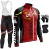 XRLQZH Abbigliamento Ciclismo Uomo Invernale Completo Abbigliamento,Antivento | Manica Lunga Completo Strada MTB Bici,9D Imbottiti Gel,3 tasche posteriori,Caldo Maschera+Guanti da ciclismo