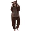Generisch Pigiama per adulti con orso bruno, abbigliamento per la casa ispessito, costume da orso.