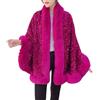 Foweknow Poncho da donna in pelliccia sintetica con paillette, mantello in pile, da sposa, invernale, caldo, elegante, a maglia, per l'inverno, da donna, a maglia, per matrimoni, serate, feste