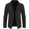 JokeLomple Cardigan Leggero da Uomo - Vintage Maglione a Maniche Lunghe Morbido e Confortevole Giacca Leggera Mezza Stagione in Lana Cachemire Leggero Girocollo Uomo
