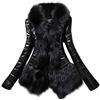Cocila Felpe Termiche Cappotto da donna in pelle con collo in pelliccia calda a maniche lunghe E Rosso Cappuccio Giubbino Con Alamari Gilet Donna Taglie Forti Giubbotto Nero Lucido