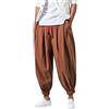 Generico Pantaloni Estivi Uomo, Baggy Harem Pantaloni Lino Uomo- Pantalone Giapponesi per il Tempo Libero, Larghi, Casual, per la Casa, Lunghi, Traspiranti, in Pluder, Grandi Dimensioni, Yoga, Elastico in Vita