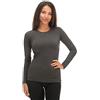 JADEA 2 Maglie Girocollo Donna 4055 Manica Lunga in Cotone Elasticizzato, Grigio, XL