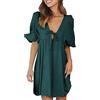 Cocila Abiti+da+Cerimonia+Taglie+Forti+Donna Vestito+Lungo+Donna+Estivo Vestiti Madre della Sposa Vestito Cerimonia con Piume Abito Elegante Lungo Donna Cerimonia (Green, L)