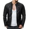 RED BRIDGE Uomo Giubbotto Manica Lunga Finta Pelle Biker Casuale Cotone Moda Giacca