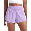CRZ YOGA Ragazza Pantaloncini Delfino Due in Uno Viola Chiaro M