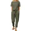 HEONSATI Tuta Donna Estiva Larga Tuta Casual Sportivo Cotone Completi Due Pezzi Leggeri Maglietta Maniche Corte E Pantaloni Con Coulisse Set Di Da Ginnastica Palestra Estivi Slim Fit Spiaggia Elastico