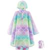 WAWSAM poncho Impermeabile Bambini Giacca Antipioggia Leggera per Ragazzi | Con cappuccio, impermeabile per bambini e bambine, protezione antipioggia adatta per la scuola