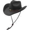 MivBuks Cappello di paglia da uomo estivo da cowboy per uomo e donna, cappello estivo, cappello western, protezione UV, cappello panama, Nero , Taglia unica