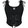 SCARLET DARKNESS Women Renaissance Corset Lace-up Underbust Corset Top Vintage Medieval Bustier