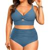 CheChury Costumi da Bagno Donna Costume Mare Donna Taglie Forti Due Pezzi Halter Bikini Set Swimsuit Regolabile Reggiseno Spiaggia Push Up Imbottito con Sexy Brasiliana Beachwear Piscina