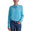 Posh Gear Donna Blusa de Seta Collettoseta 100% Seta, Azzurro, XXL