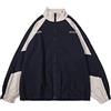 Sumleno Y2k Giacca da donna con zip up bomber Y2k Abbigliamento Racing Varsity Giacca oversize Color Block Giacca Unisex, B Navy, Medium