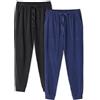 DAVID ARCHY Pigiama da Uomo 100% Cotone, Confortevole Pigiama Corto, Camicia da Notte a Due Pezzi da Uomo a Maniche Corte e Pantaloni con Tasche con Bottoni