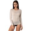 Lovable Maglia Manica Lunga con Scollo a Barchetta e Finiture Invisibili | Modal e Cashmere Elasticizzato |Traspirante e Morbida | Maglieria Donna, Sabbia, XL