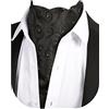 Beaface Cravatte da Uomo, Cravatte Ascot per Uomini con Motivo Paisley Floreale Jacquard Tessuto Cravatta da Matrimonio Affari Festa Casual, Nero , Taglia unica