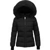 Cocila Giacca Donna Pelle con Cappuccio e Imbottita - Giacchino Corto Argento e Giacca Lino - Black Friday