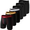 Nuofengkudu Uomo Boxer Sportivi Mutande Apertura Davanti Antisfregamento Traspiranti Elasticizzato Poliestere Comodi Assorbenti Underwear Leggero Running Antisudore Intimo Regali 6 Pack Mix Nero XL