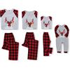 SANMIO Pigiama Famiglia, Due Pezzi Stampati Top + Pantaloni Set di Natale Famiglia Coordinati per papà Mamma Ragazzo Ragazza Bebè Grigio/Rosso Alce di Natale (per Uomo) XL