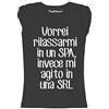thedifferent New T-Shirt Donna Fiammata Vorrei Rilassarmi in Una Spa Invece Mi Agito in Una SRL Idea Regalo