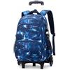 CONPHERON Zaino Trolley Scuola Elementare e Media Superiore, Zaini con Ruote Zainetto con Rotelle per Scuola Viaggi per Ragazzo, Spazio Blu