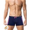 SEAUR Costume da bagno da uomo, aderenti e corti, ad asciugatura rapida, per sport acquatici, con imbottitura rimovibile con coulisse, EU S-XL = Tag.No M-XXL, Blu scuro, L