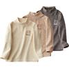 Rainjia 3 Pezzi Intimo Termico per Bambini Unisex Bambina Ragazzo Autunno Inverno Caldo Top a Manica Lunga Collo Mezzo Cigno,Orso Ricamo T-Shirt 1-10 Anni