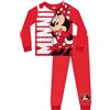 Disney Pigiama Bambina Minnie, Pigiama Ragazza Minnie Manica Lunga, Grazioso Pigiami Invernale Ragazza, Rosso 7-8 Anni