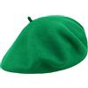Melegari Berretto Basco Donna | 100% Lana | Roma Beret | Made in Italy (Verde 71)