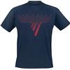 Van Halen Classic Red Logo Uomo T-Shirt Blu Navy 100% Cotone Regular