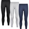 BestSale247 Long Johns, biancheria intima termica da uomo, in cotone, confezione da 3 pezzi, Confezione da 3 pezzi, nero, grigio, blu marino, L