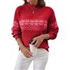 LuminaWell Maglione natalizio da donna, divertente, collo alto, rosso, S