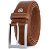 Lindenmann Mens leather belt/Mens belt, leather belt XL curved, middle brown, Größe/Size:130, Farbe/Color:marrone