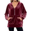 HAOLEI Felpa Donna con Cappuccio e Zip Giacca in Velluto Dorato da Donna Autunno Invernale Manica Lunga Cotone Taglie Comode Hoodie Sweatshirt Classico Oversize Pullover per Sportiva Casual in Stile College