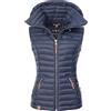 Navahoo Shadaa Gilet Trapuntato Mezza Stagione da Donna Blu Scuro XS