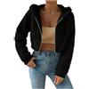Cocila Cappotto Invernale da Donna Casual con Cappuccio E Cerniera Giacche Corte Calde Comode Giacca Lana Invernale (Black M) Giubbotto Ecopelle Blu Giubbotto Lungo Felpe