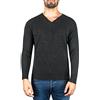 CASH-MERE.CH Pullover | Sweater | Maglione con Scollo a V da Uomo 100% Cachemire (Grigio/Grigio Scuro, XL)