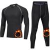 RQPYQF Intimo Termico Uomo Set di Maglietta e Pantaloni a Compressione, Biancheria Intima Funzionale Termica Uomo per Sci Pesca Alpinismo Ciclismo Allenamento Corsa Autunno Inverno (Stile#1, M)