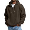 Generico Felpa Uomo con Cappuccio Invernale con Mezza Zip - Hoodie Girocollo Casual da Confortabile, Felpe a Taglio Largo con Tasche e Polsini Elastici