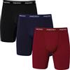 INNERSY Boxer da uomo a rete lunga, da uomo, con apertura, in morbido stile retrò, confezione da 3, Blu navy/rosso scuro/nero, M