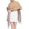 Glory Max Grande scialle pashmina in due tonalità vintage cachemire jacquard sciarpa avvolgente per le donne, Blu Dorato, Large