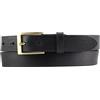 BELTINGER Cintura da uomo in pelle bovina pieno fiore con fibbia dorata 3 cm | Cintura da abito per uomo 30mm | Cintura chino con fibbia dorata | Nero 105cm