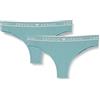 Emporio Armani Women's 2-Pack Iconic Logoband Brazilian Brief Slip, Arctic, XS da Donna