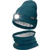 ATNKE LED Cappello con Luce e Sciarpe Abito, USB Ricaricabile 4 LED Luce Cappello da Corsa Invernale Calda Pile Foderato Scalda Collo e Berretto Lavorato Maglia Regali per Uomo e Donna/Olive Green