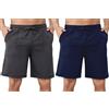 Aseniza Pantaloncini Uomo 2 Pezzi Estivi Pantaloncini Tuta Uomo Pantaloni Corti Sportivi Cotone Shorts Bermuda Casual con Coulisse e Tasche Grigio Scuro+Navy Blu XXL