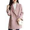 Goolecrimp Donna Autunno e Inverno Casual Doppio Petto Caldo Cappotto Business Casual Cardigan Giacca Cappotto Spesso Inverno Pisello Cappotto (Rosa,M)