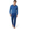 Galeone - Biancheria e Tessuti IIGranchio - Pigiama Uomo | Cotone 100% | Manica e Pantalone Lunghi - Scollo Serafino - Pigiama Uomo, Completo Notte | Cotone Morbido - Traspirante - Comfort Naturale Quotidiano | DENIM 5XL