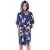 Piefry Morbido Accappatoio con Cappuccio per Bambini e Ragazzi Pigiameria in Pile per Bambini (Giocatore Blu Navy, 10-11 anni)